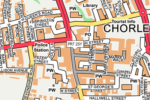PR7 2SY map - OS OpenMap – Local (Ordnance Survey)