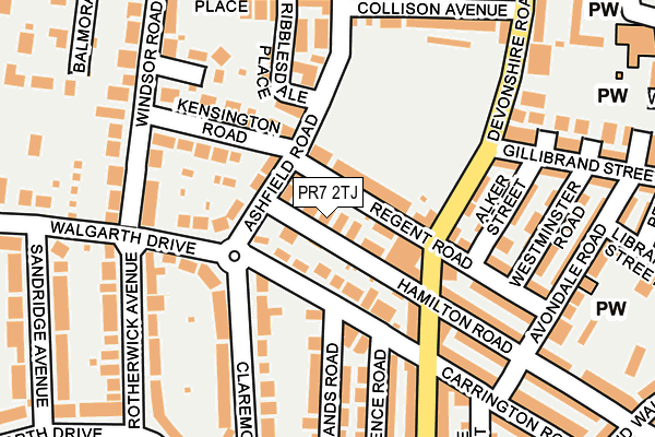 PR7 2TJ map - OS OpenMap – Local (Ordnance Survey)