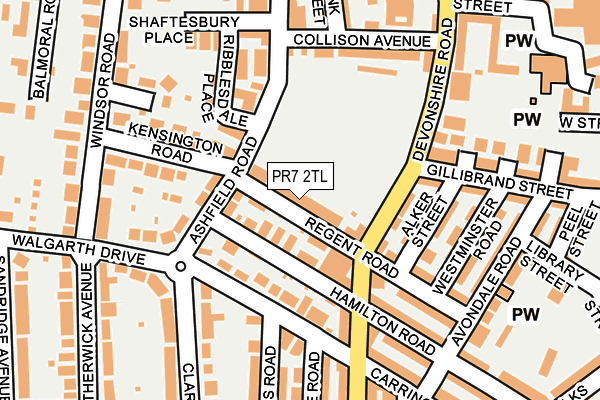 PR7 2TL map - OS OpenMap – Local (Ordnance Survey)
