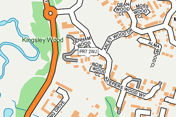 PR7 2WJ map - OS OpenMap – Local (Ordnance Survey)