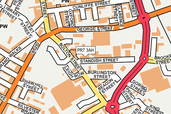 PR7 3AH map - OS OpenMap – Local (Ordnance Survey)