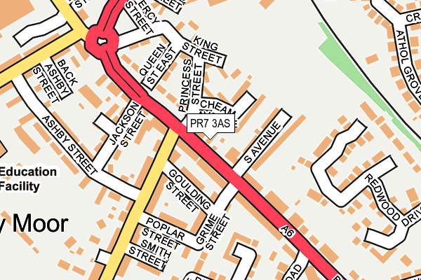 PR7 3AS map - OS OpenMap – Local (Ordnance Survey)