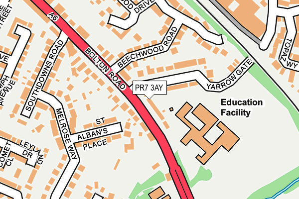 PR7 3AY map - OS OpenMap – Local (Ordnance Survey)