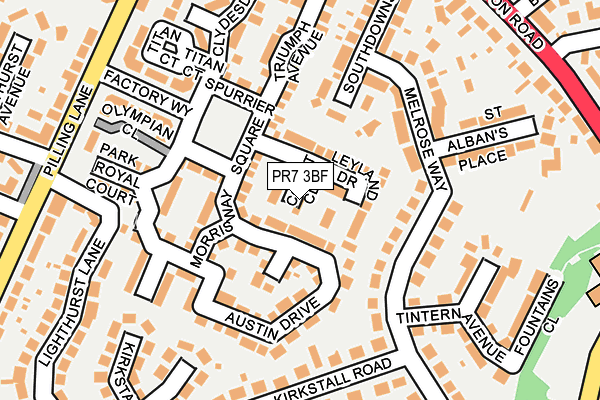 PR7 3BF map - OS OpenMap – Local (Ordnance Survey)