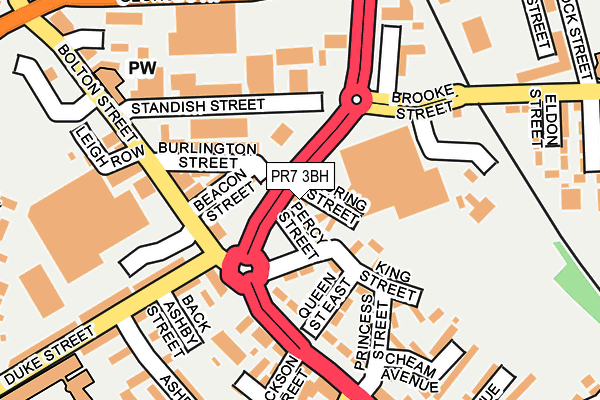 PR7 3BH map - OS OpenMap – Local (Ordnance Survey)