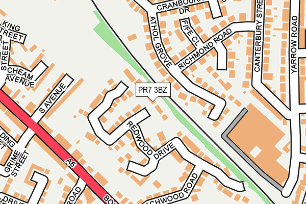 PR7 3BZ map - OS OpenMap – Local (Ordnance Survey)