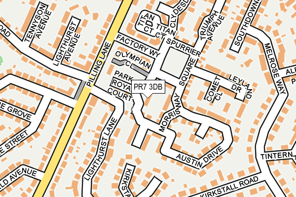 PR7 3DB map - OS OpenMap – Local (Ordnance Survey)