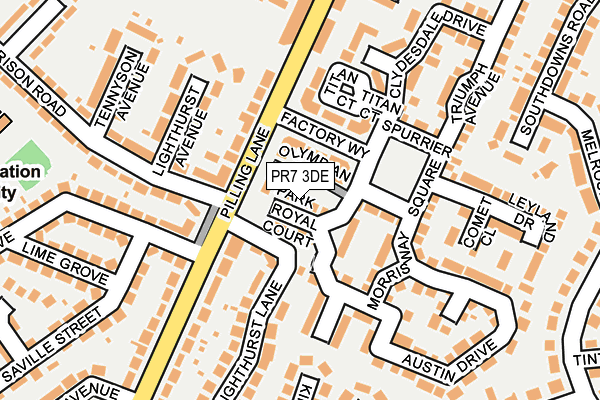 PR7 3DE map - OS OpenMap – Local (Ordnance Survey)