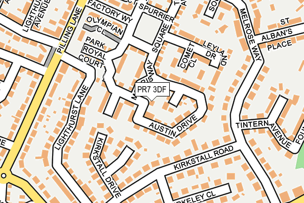 PR7 3DF map - OS OpenMap – Local (Ordnance Survey)