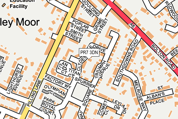 PR7 3DN map - OS OpenMap – Local (Ordnance Survey)