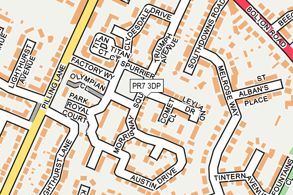 PR7 3DP map - OS OpenMap – Local (Ordnance Survey)