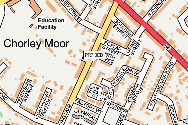 PR7 3ED map - OS OpenMap – Local (Ordnance Survey)