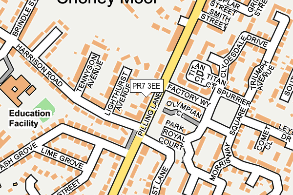 PR7 3EE map - OS OpenMap – Local (Ordnance Survey)