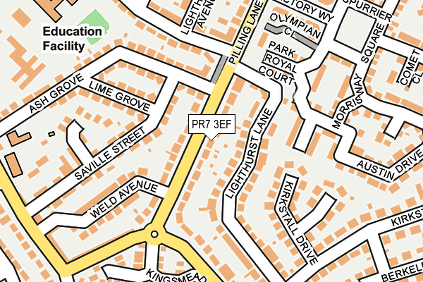 PR7 3EF map - OS OpenMap – Local (Ordnance Survey)