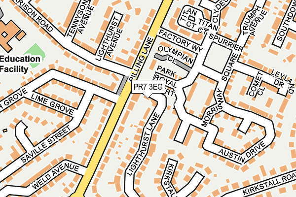 PR7 3EG map - OS OpenMap – Local (Ordnance Survey)