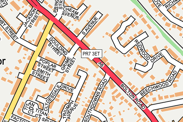 PR7 3ET map - OS OpenMap – Local (Ordnance Survey)