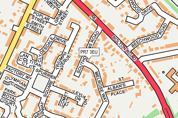 PR7 3EU map - OS OpenMap – Local (Ordnance Survey)