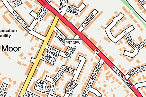 PR7 3EW map - OS OpenMap – Local (Ordnance Survey)