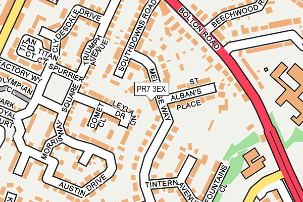 PR7 3EX map - OS OpenMap – Local (Ordnance Survey)