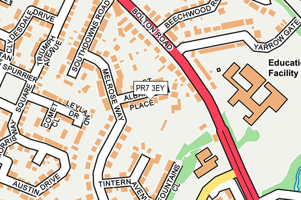 PR7 3EY map - OS OpenMap – Local (Ordnance Survey)