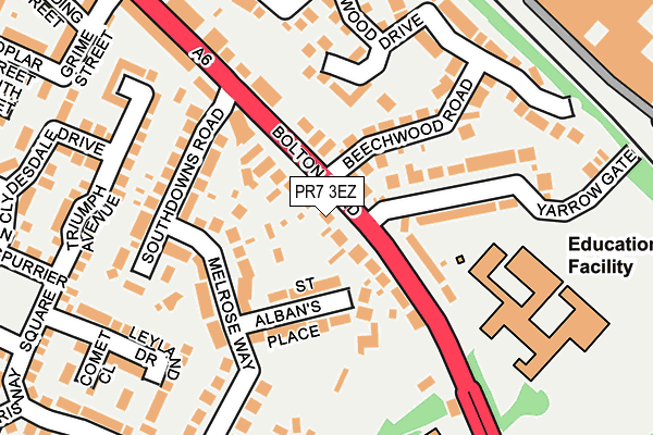 PR7 3EZ map - OS OpenMap – Local (Ordnance Survey)