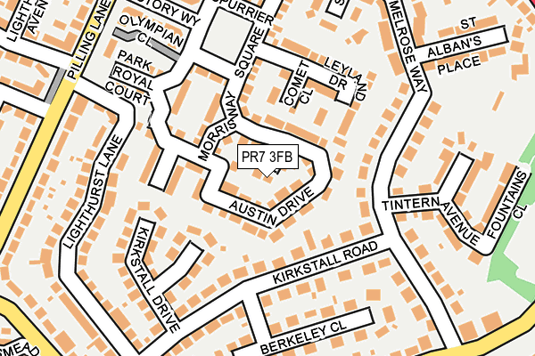 PR7 3FB map - OS OpenMap – Local (Ordnance Survey)