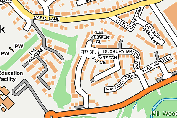 PR7 3FJ map - OS OpenMap – Local (Ordnance Survey)