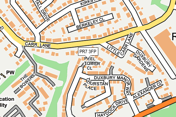 PR7 3FP map - OS OpenMap – Local (Ordnance Survey)