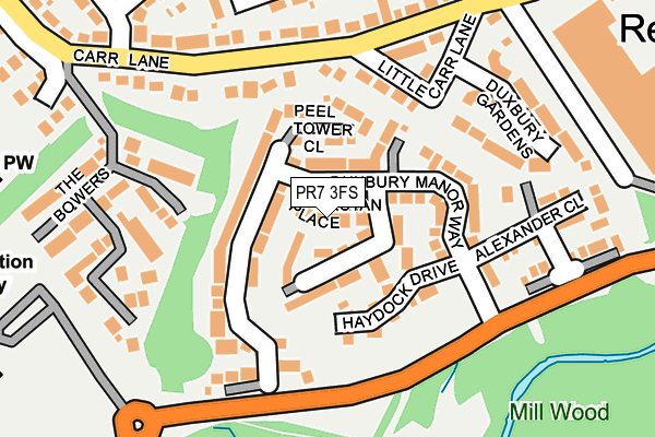 PR7 3FS map - OS OpenMap – Local (Ordnance Survey)