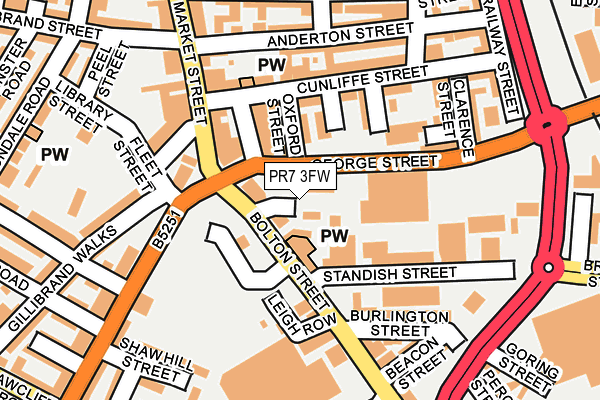 PR7 3FW map - OS OpenMap – Local (Ordnance Survey)