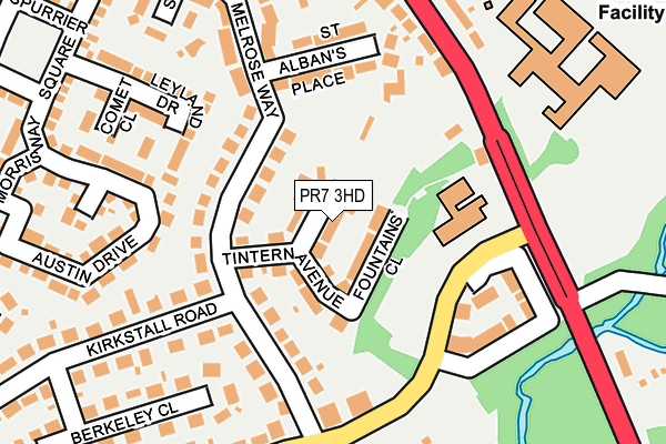 PR7 3HD map - OS OpenMap – Local (Ordnance Survey)