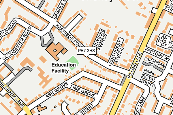 PR7 3HS map - OS OpenMap – Local (Ordnance Survey)