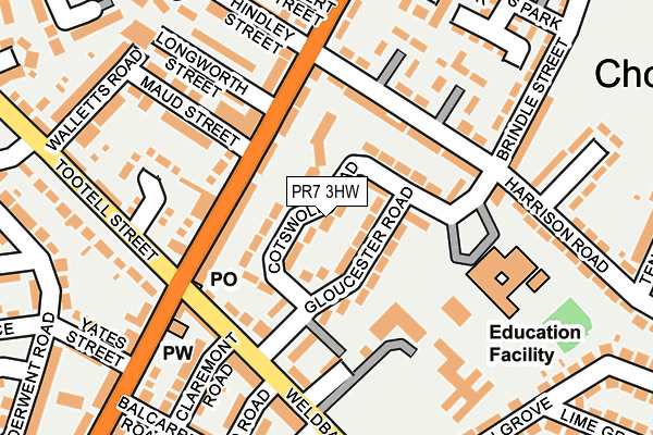 PR7 3HW map - OS OpenMap – Local (Ordnance Survey)