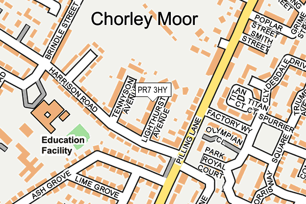 PR7 3HY map - OS OpenMap – Local (Ordnance Survey)