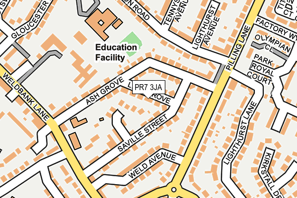 PR7 3JA map - OS OpenMap – Local (Ordnance Survey)