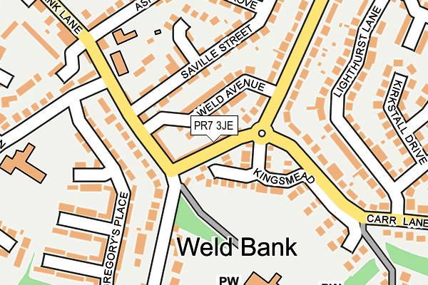 PR7 3JE map - OS OpenMap – Local (Ordnance Survey)