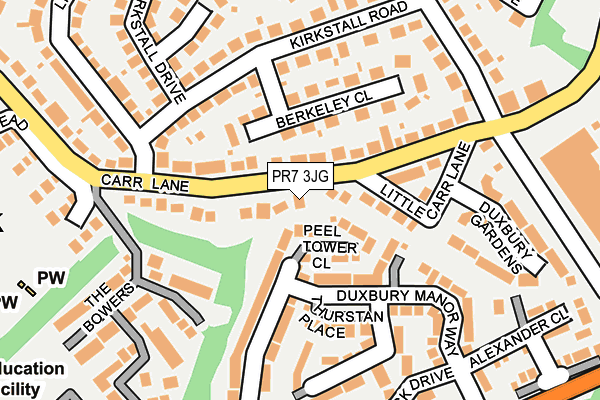 PR7 3JG map - OS OpenMap – Local (Ordnance Survey)