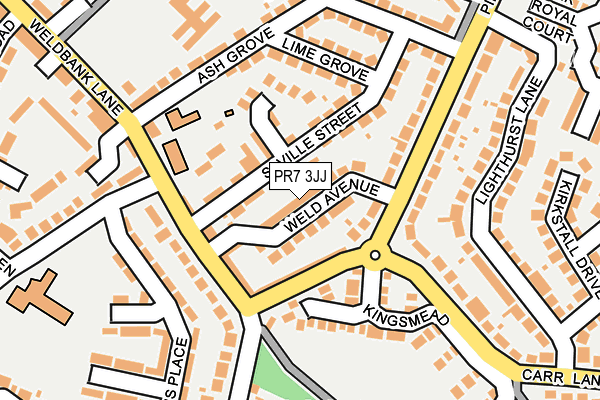 PR7 3JJ map - OS OpenMap – Local (Ordnance Survey)