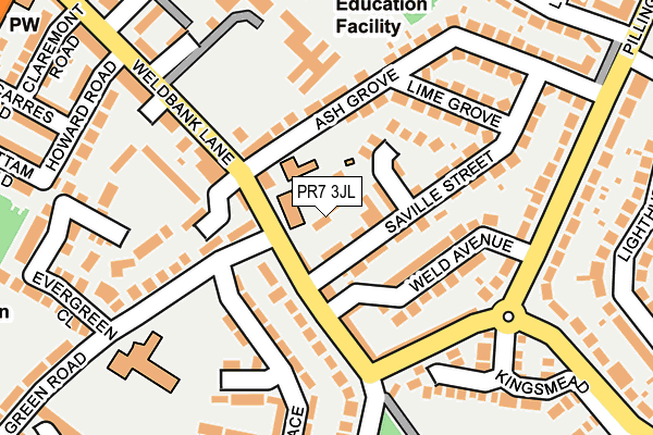 PR7 3JL map - OS OpenMap – Local (Ordnance Survey)