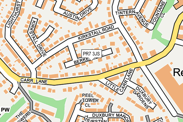 PR7 3JS map - OS OpenMap – Local (Ordnance Survey)