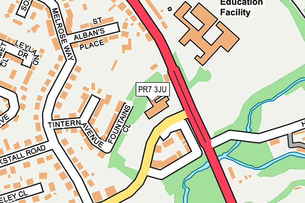 PR7 3JU map - OS OpenMap – Local (Ordnance Survey)