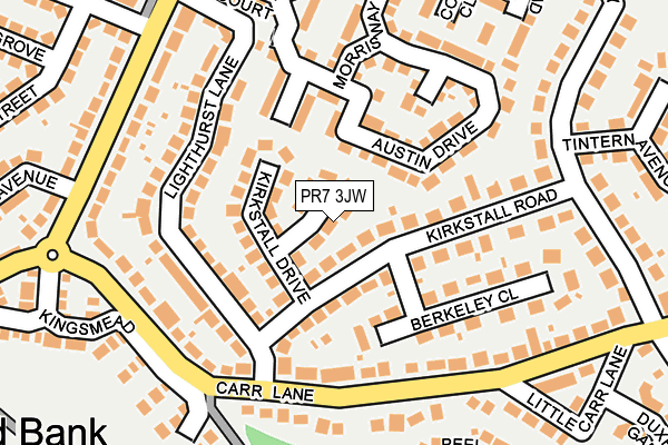 PR7 3JW map - OS OpenMap – Local (Ordnance Survey)