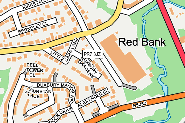 PR7 3JZ map - OS OpenMap – Local (Ordnance Survey)