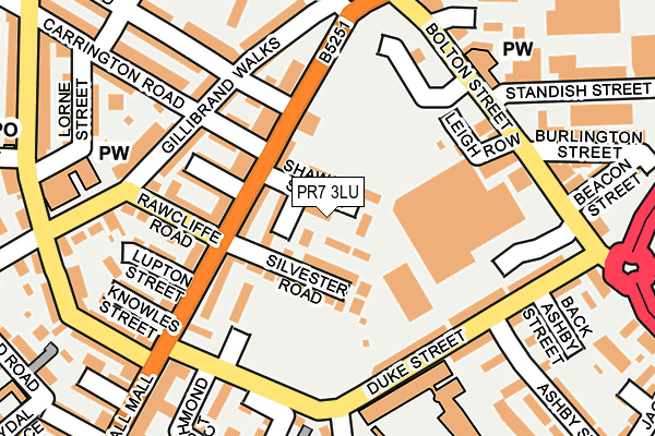 PR7 3LU map - OS OpenMap – Local (Ordnance Survey)