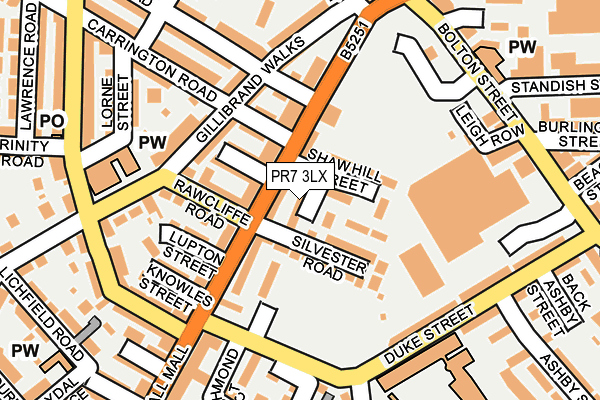 PR7 3LX map - OS OpenMap – Local (Ordnance Survey)