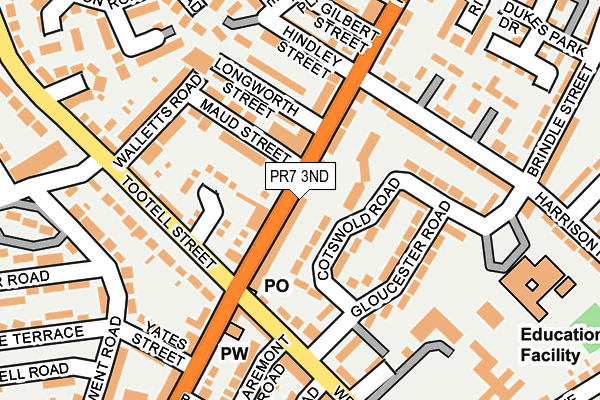 PR7 3ND map - OS OpenMap – Local (Ordnance Survey)