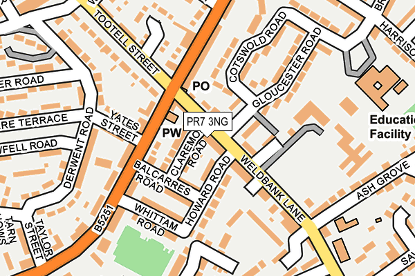 PR7 3NG map - OS OpenMap – Local (Ordnance Survey)