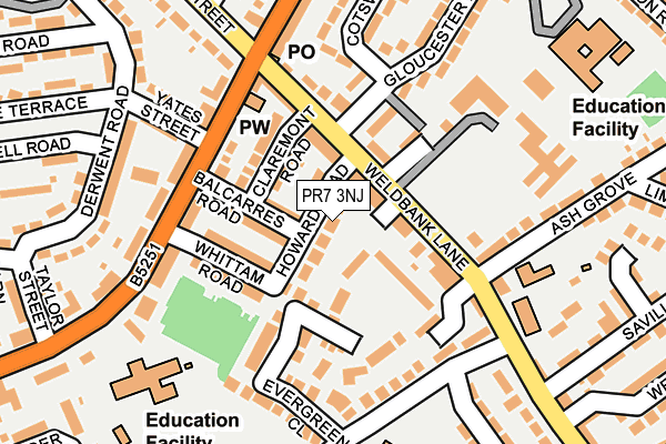 PR7 3NJ map - OS OpenMap – Local (Ordnance Survey)