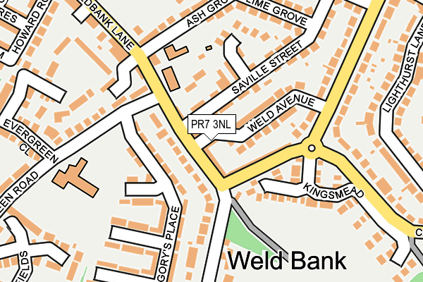 PR7 3NL map - OS OpenMap – Local (Ordnance Survey)