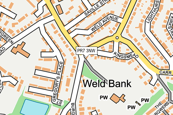 PR7 3NW map - OS OpenMap – Local (Ordnance Survey)
